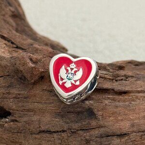 Pandora Montenegro Exclusive Heart Bead S925 Silver Charm